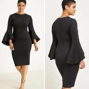 NEW Eloquii Flare Sleeve Scuba Dress, women plus size‎ 24